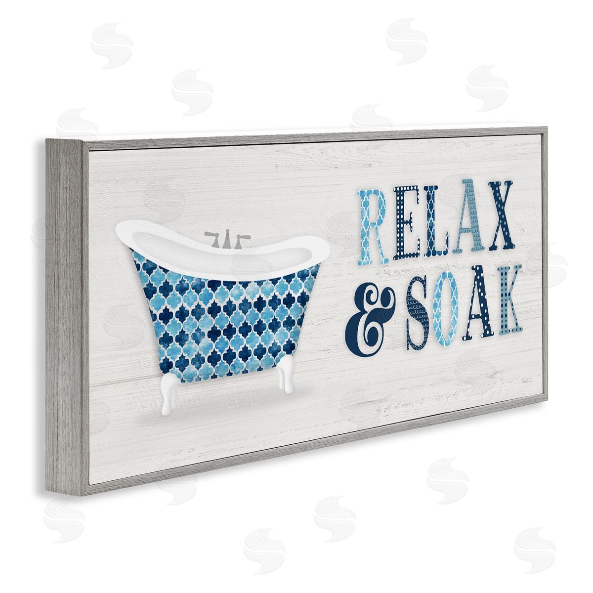 Natalie Carpentieri Soak Relax Tub Geometric Patterned Typography Bathroom Sign