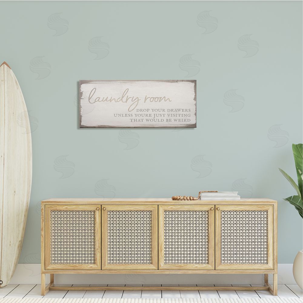 Stupell Studio Laundry Room Drop Your Drawers Distressed Borders
