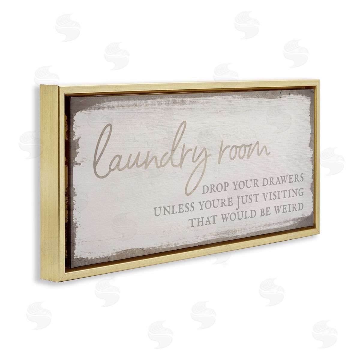 Stupell Studio Laundry Room Drop Your Drawers Distressed Borders