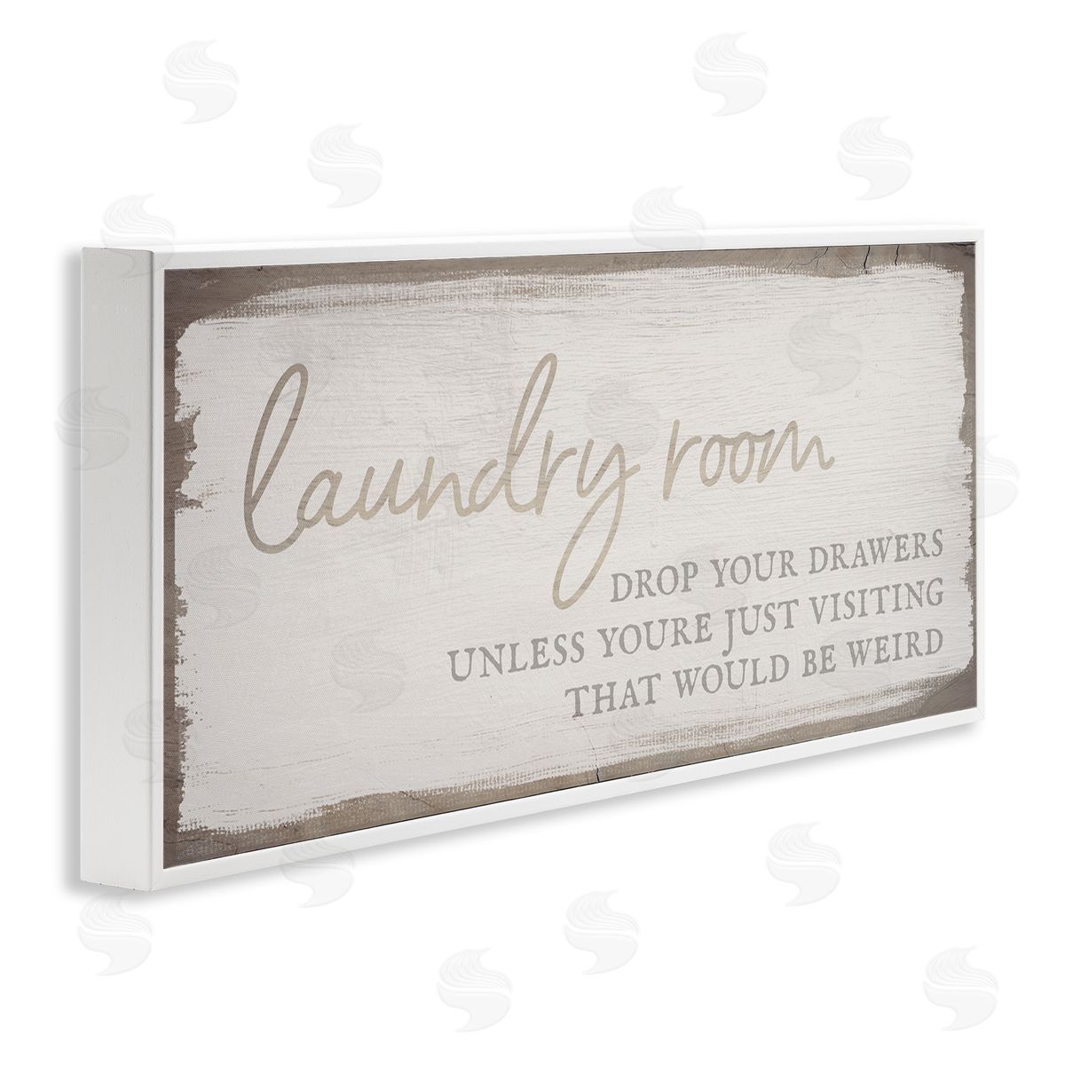 Stupell Studio Laundry Room Drop Your Drawers Distressed Borders