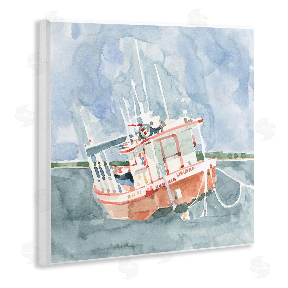 Emma Caroline Coast Guard Boat Transportation Ocean Watercraft  Wooden Wall Plaque Art Print