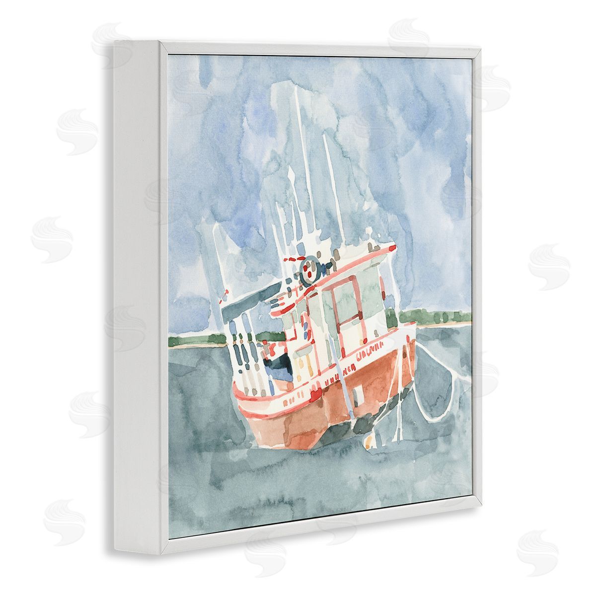 Emma Caroline Coast Guard Boat Transportation Ocean Watercraft  White Framed Glicee Wall Art Print