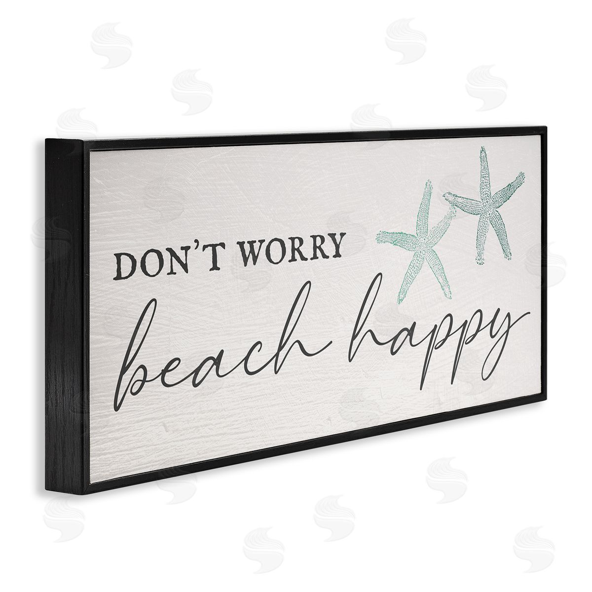 Don't Worry Beach Happy Black Frame Print Wall Art, Home Decor by Stupell Studio