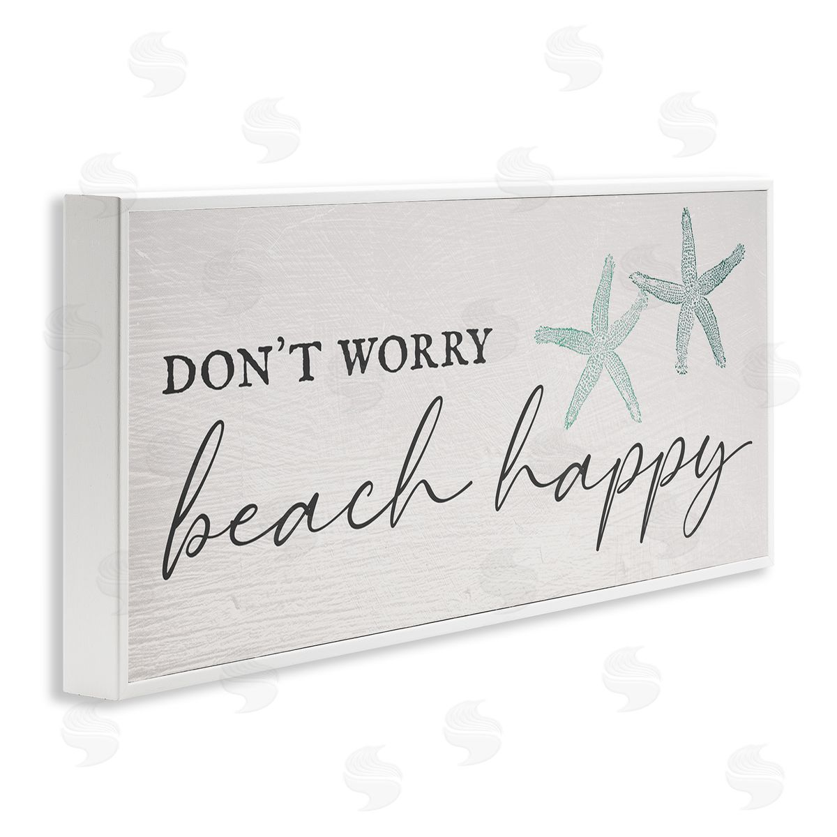 Don't Worry Beach Happy White Frame Print Wall Art, Home Decor by Stupell Studio