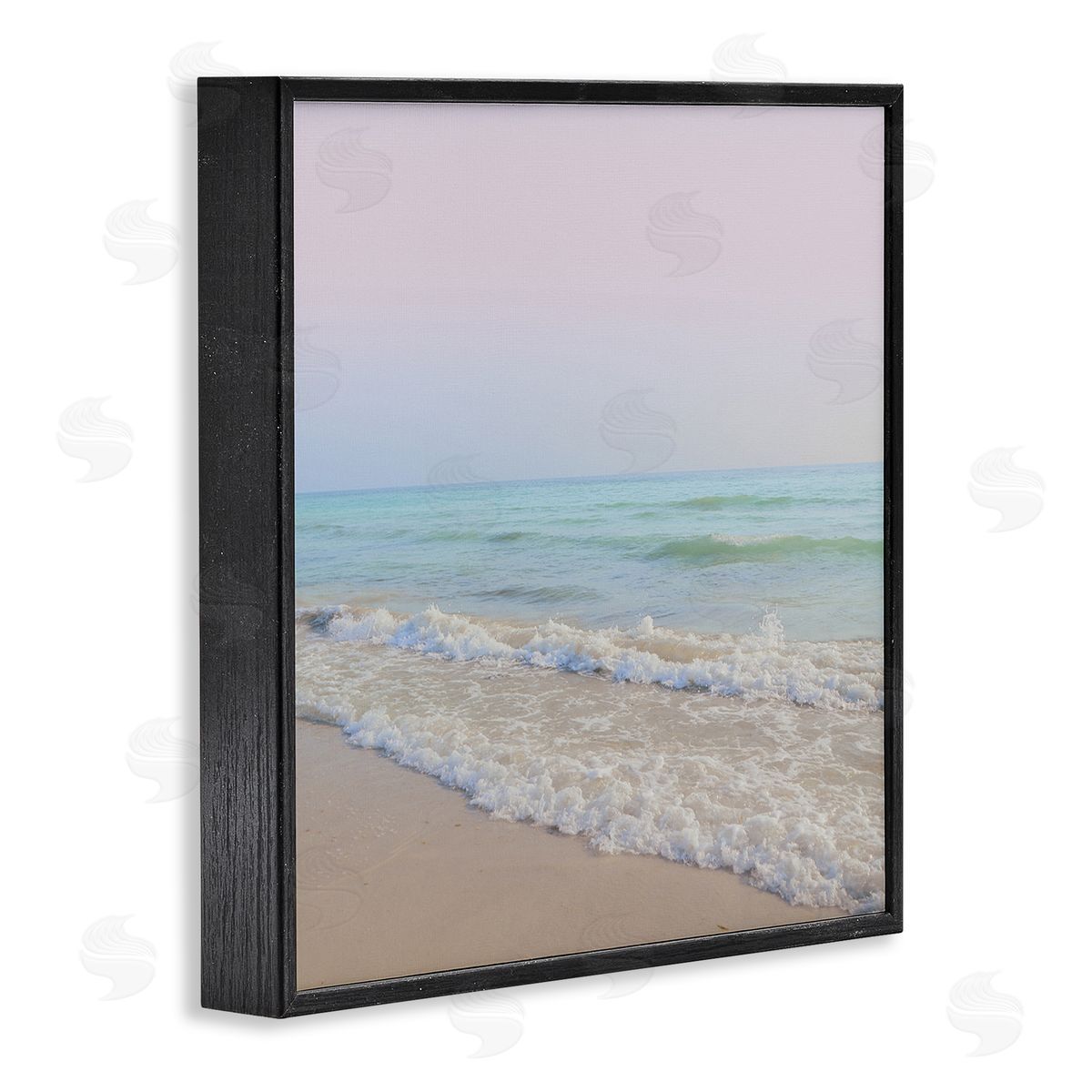 Dan Meneely Aesthetic Beach Pastel Foamy Waves Pink Skies  Black Framed Glicee Wall Art Print