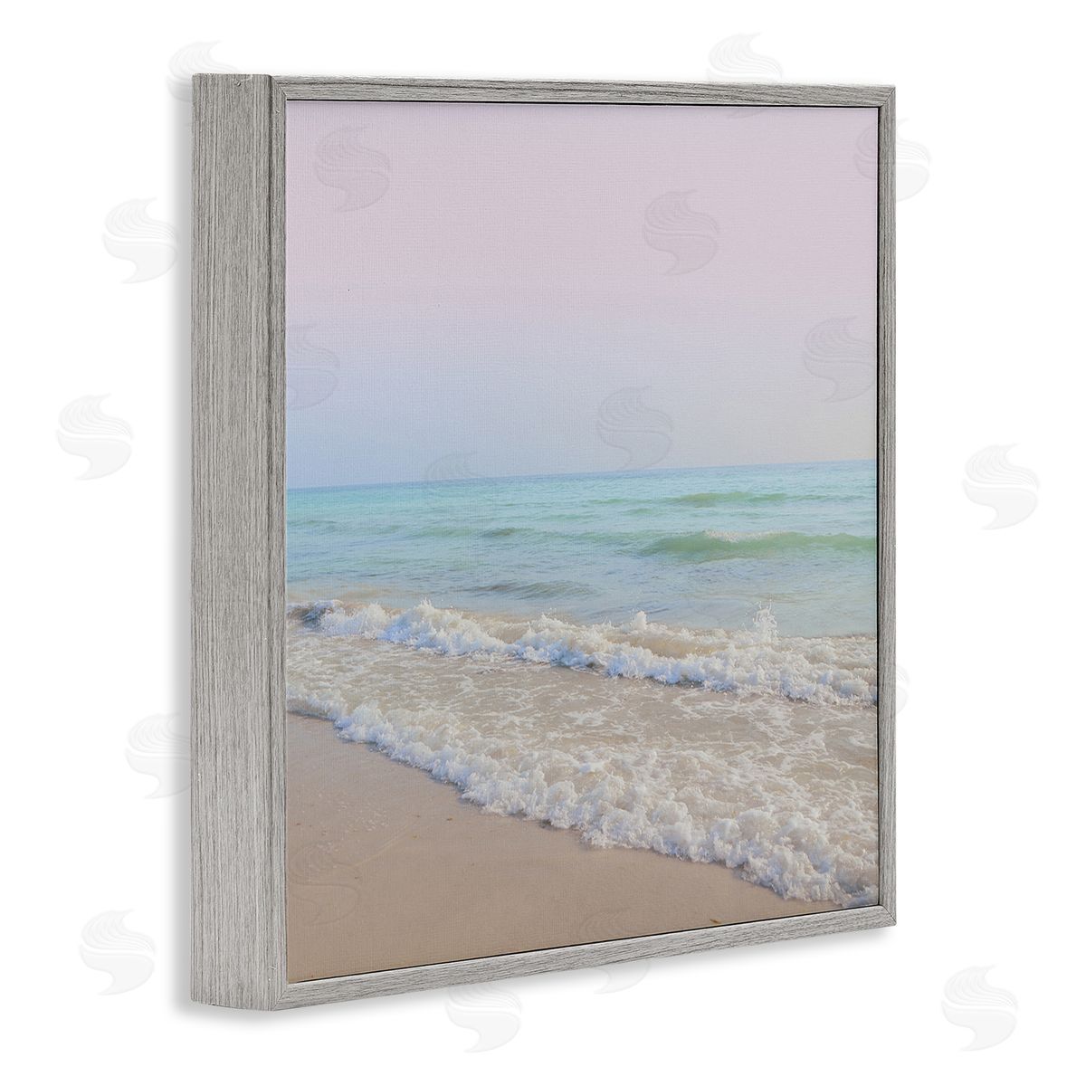Dan Meneely Aesthetic Beach Pastel Foamy Waves Pink Skies  Gray Framed Glicee Wall Art Print