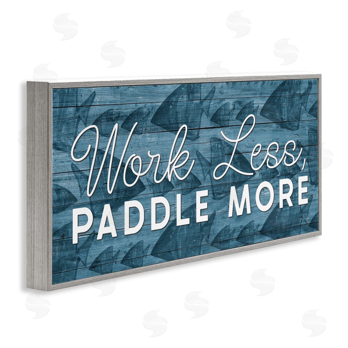 Yass Naffas Designs Work Less Paddle More Fish Patterned Background