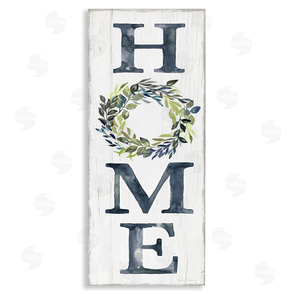 Kristen Brockmon HOME Sign Garland Twig Plant Leaves