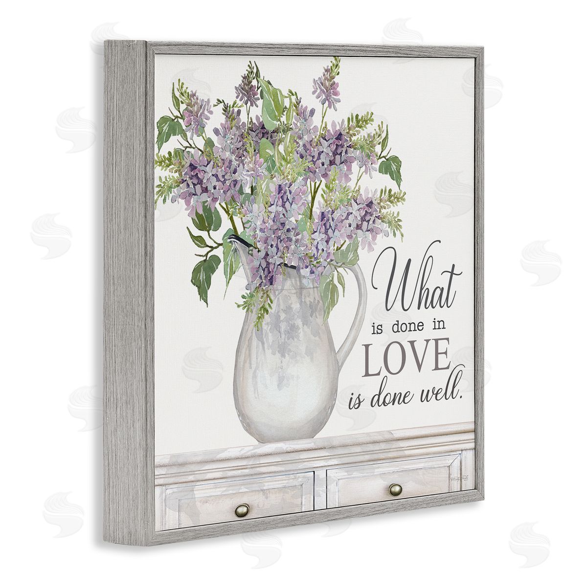 Cindy Jacobs Do with Love Lilies Water Jug Traditional Furniture   Gray Framed Glicee Wall Art Print