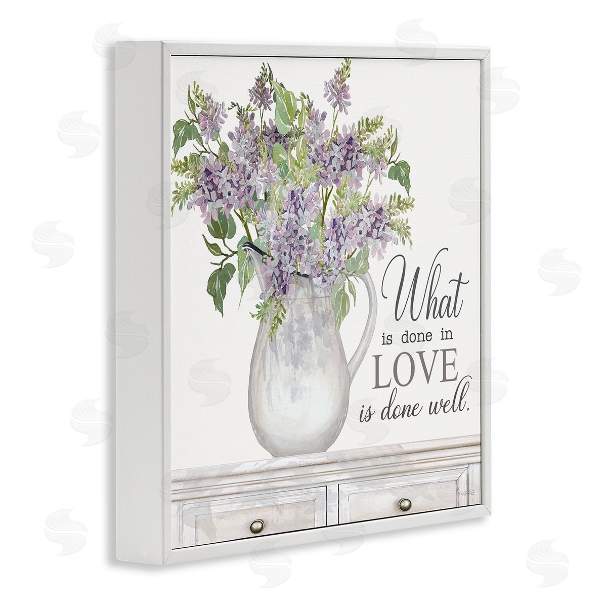 Cindy Jacobs Do with Love Lilies Water Jug Traditional Furniture   White Framed Glicee Wall Art Print