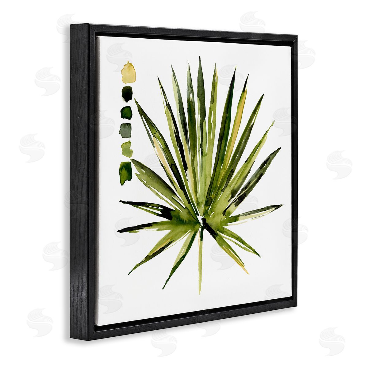 Jennifer Paxton Parker Succulent Aloe Plant Spiky Leaves Abstract Paint Scale Black Floating Frame Canvas Wall Art Print