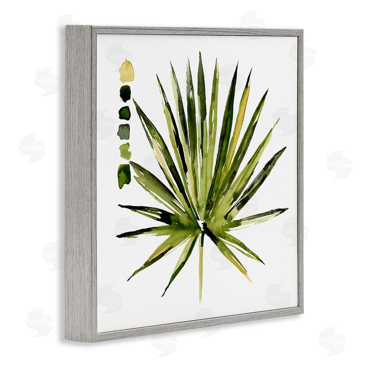 Jennifer Paxton Parker Succulent Aloe Plant Spiky Leaves Abstract Paint Scale Gray Framed Glicee Wall Art Print