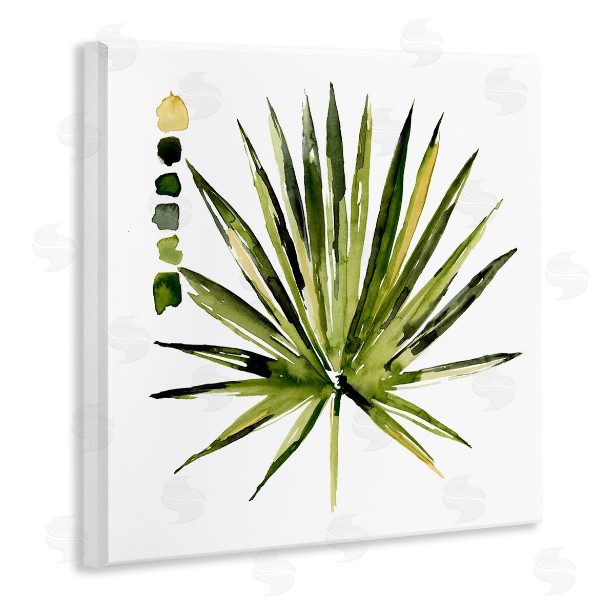 Jennifer Paxton Parker Succulent Aloe Plant Spiky Leaves Abstract Paint Scale Wooden Wall Plaque Art Print