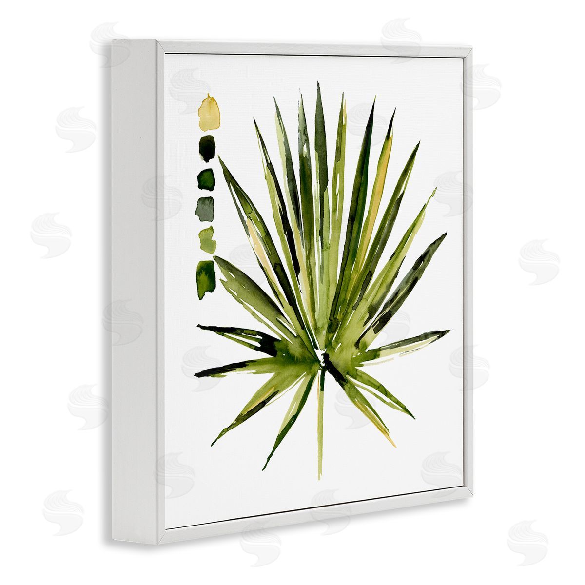 Jennifer Paxton Parker Succulent Aloe Plant Spiky Leaves Abstract Paint Scale White Framed Glicee Wall Art Print