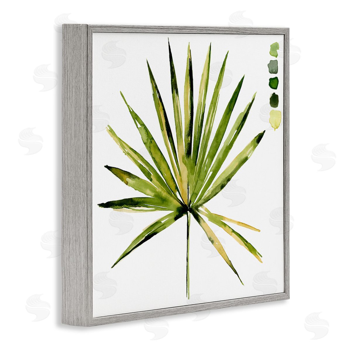 Jennifer Paxton Parker Fan Palm Foliage Tropical Plant Green Palate Painting Gray Framed Glicee Wall Art Print