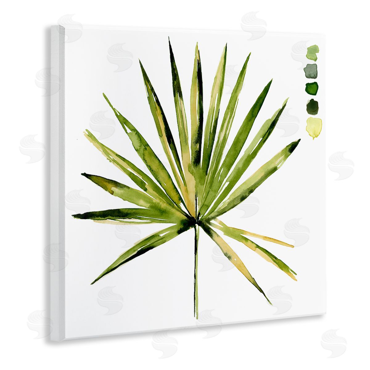 Jennifer Paxton Parker Fan Palm Foliage Tropical Plant Green Palate Painting Wooden Wall Plaque Art Print