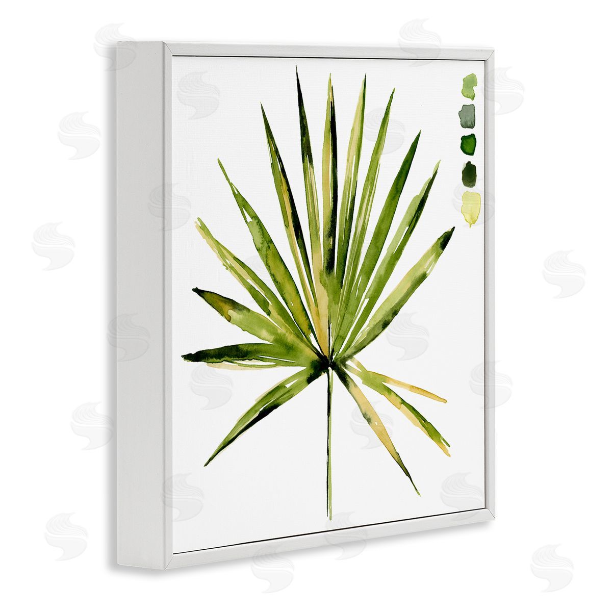 Jennifer Paxton Parker Fan Palm Foliage Tropical Plant Green Palate Painting White Framed Glicee Wall Art Print