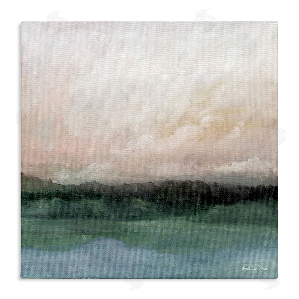 Stellar Design Studio Rocky Sea Scenic View Impressionist Sublime Cloudy Skies Stretched Canvas Wall Art Print