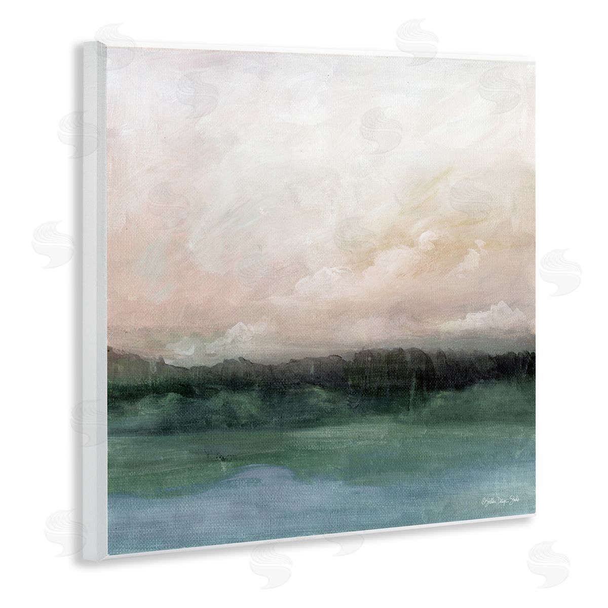Stellar Design Studio Rocky Sea Scenic View Impressionist Sublime Cloudy Skies Wooden Wall Plaque Art Print
