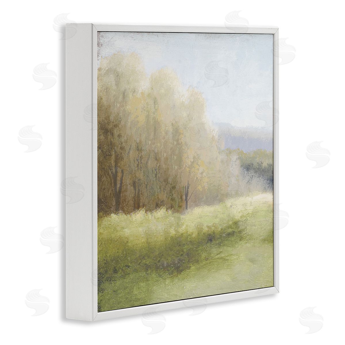 Michael Marcon Misty Trees Peaceful Countryside Soft Brush Impressionist Painting White Framed Glicee Wall Art Print