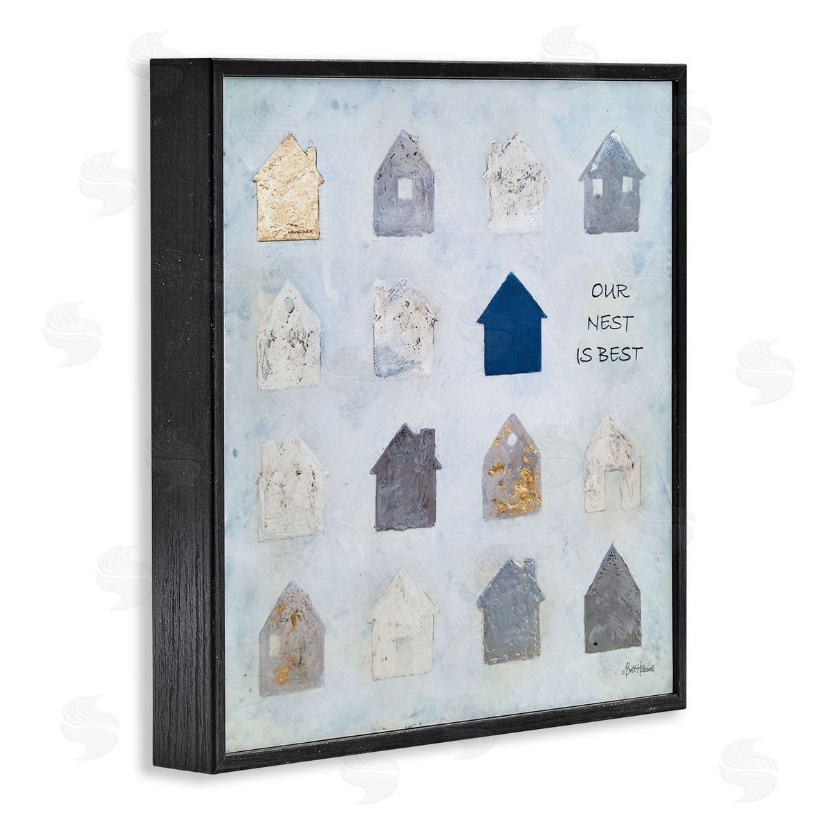 Britt Hallowell Our Nest is Best Farm House Icon Chart Black Framed Glicee Wall Art Print