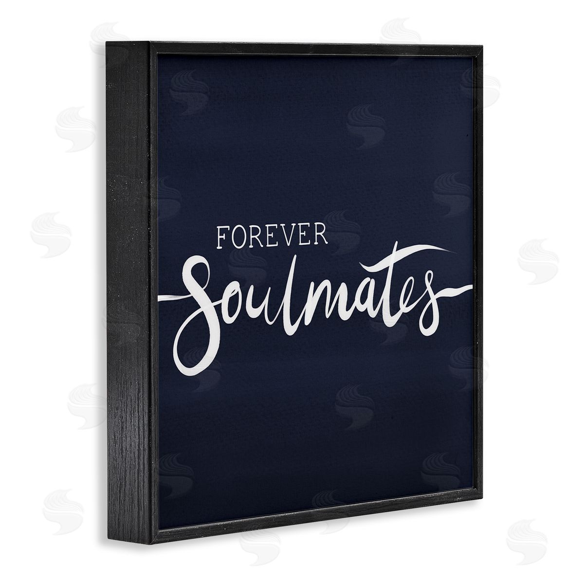 Jo Taylor Forever Soulmates Love Phrase Blue Gradient Background Black Framed Glicee Wall Art Print