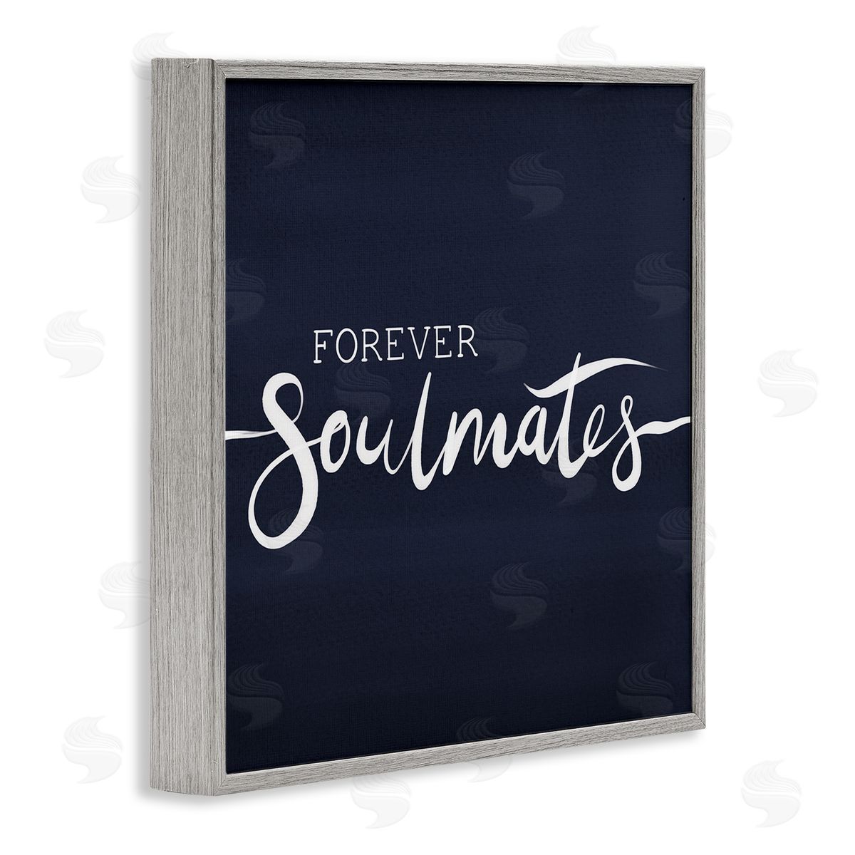 Jo Taylor Forever Soulmates Love Phrase Blue Gradient Background Gray Framed Glicee Wall Art Print