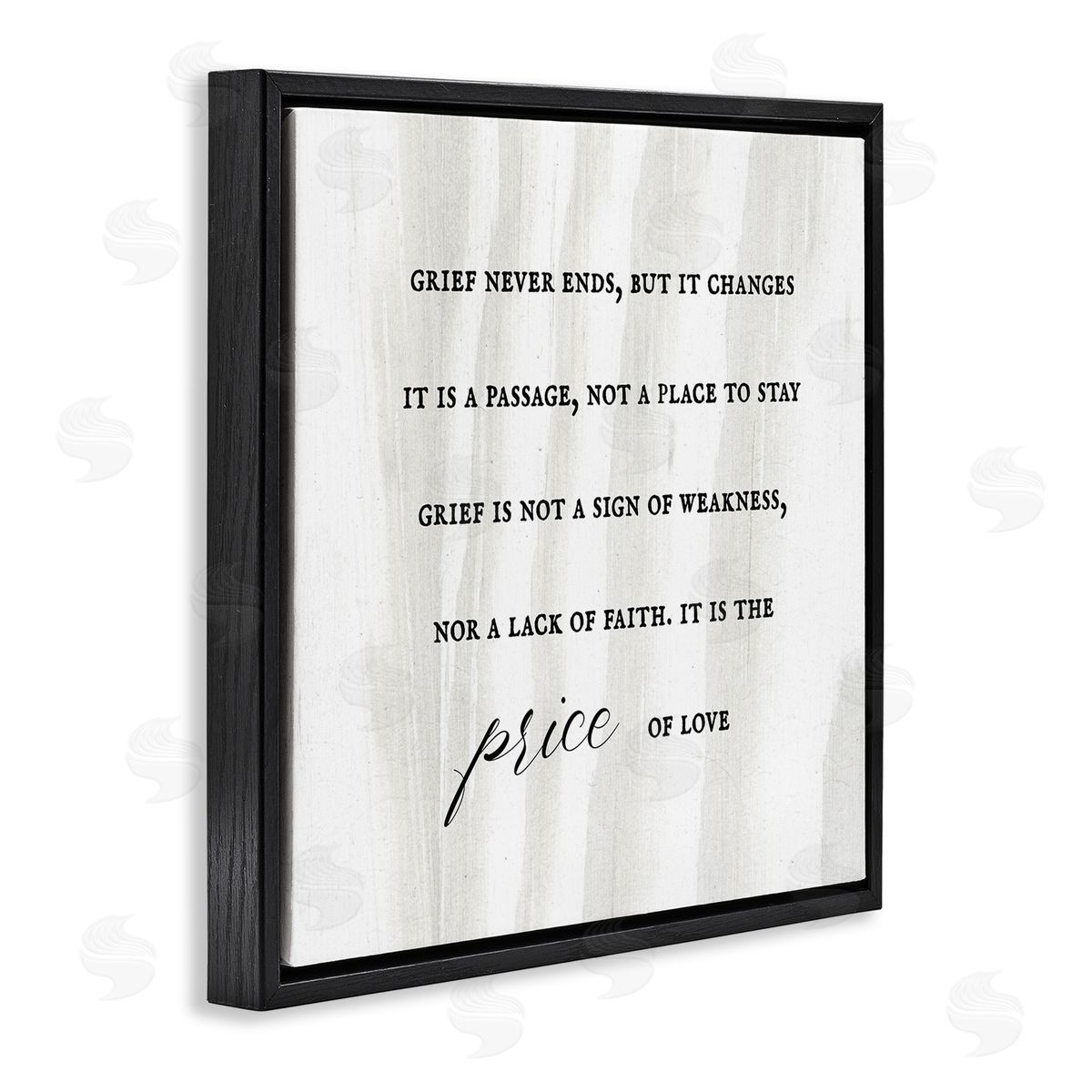 Stupell Studio Grief Is Love Inspirational Sorrowing Lamentation Phrase  Black Floating Frame Canvas Wall Art Print