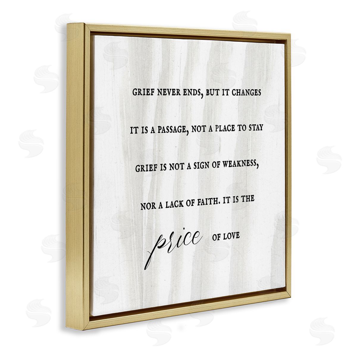 Stupell Studio Grief Is Love Inspirational Sorrowing Lamentation Phrase  Gold Floating Frame Canvas Wall Art Print