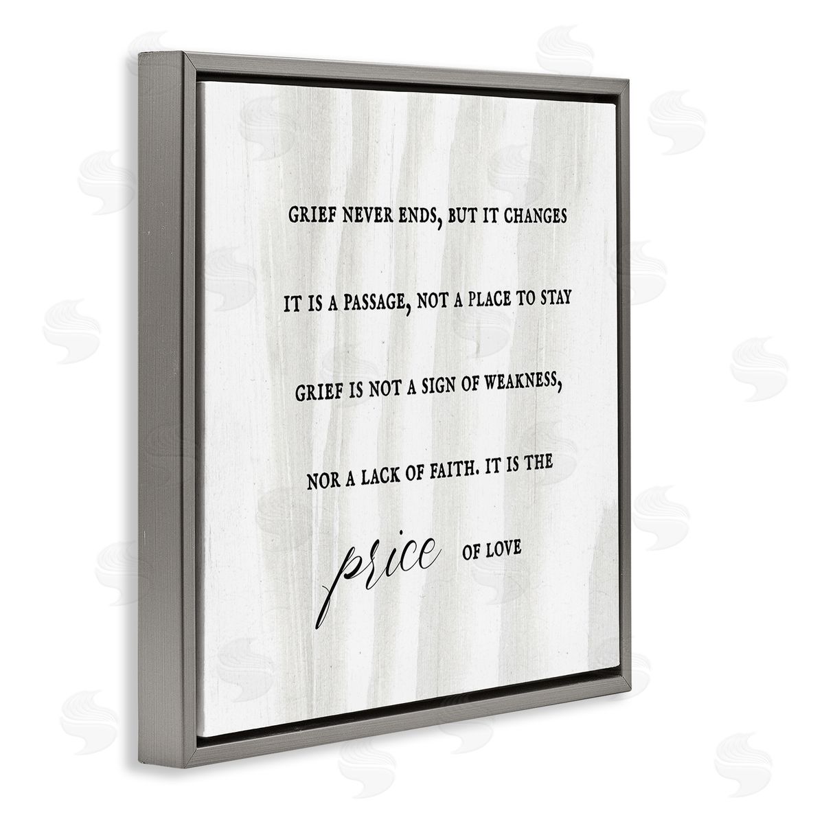Stupell Studio Grief Is Love Inspirational Sorrowing Lamentation Phrase  Gray Floating Frame Canvas Wall Art Print