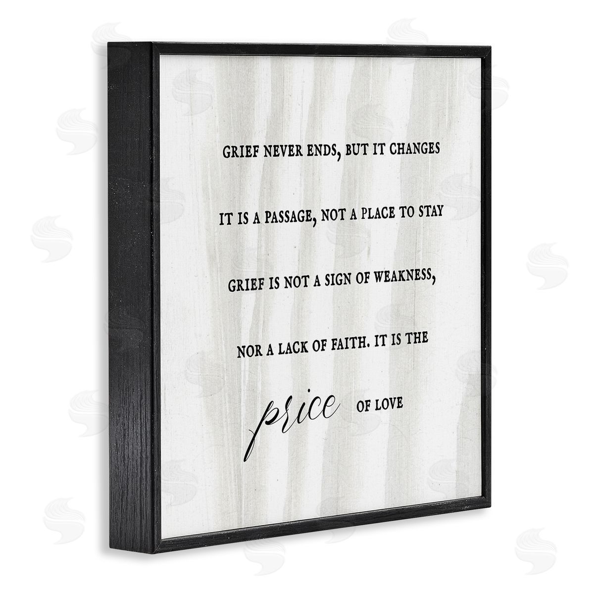 Stupell Studio Grief Is Love Inspirational Sorrowing Lamentation Phrase  Black Framed Glicee Wall Art Print