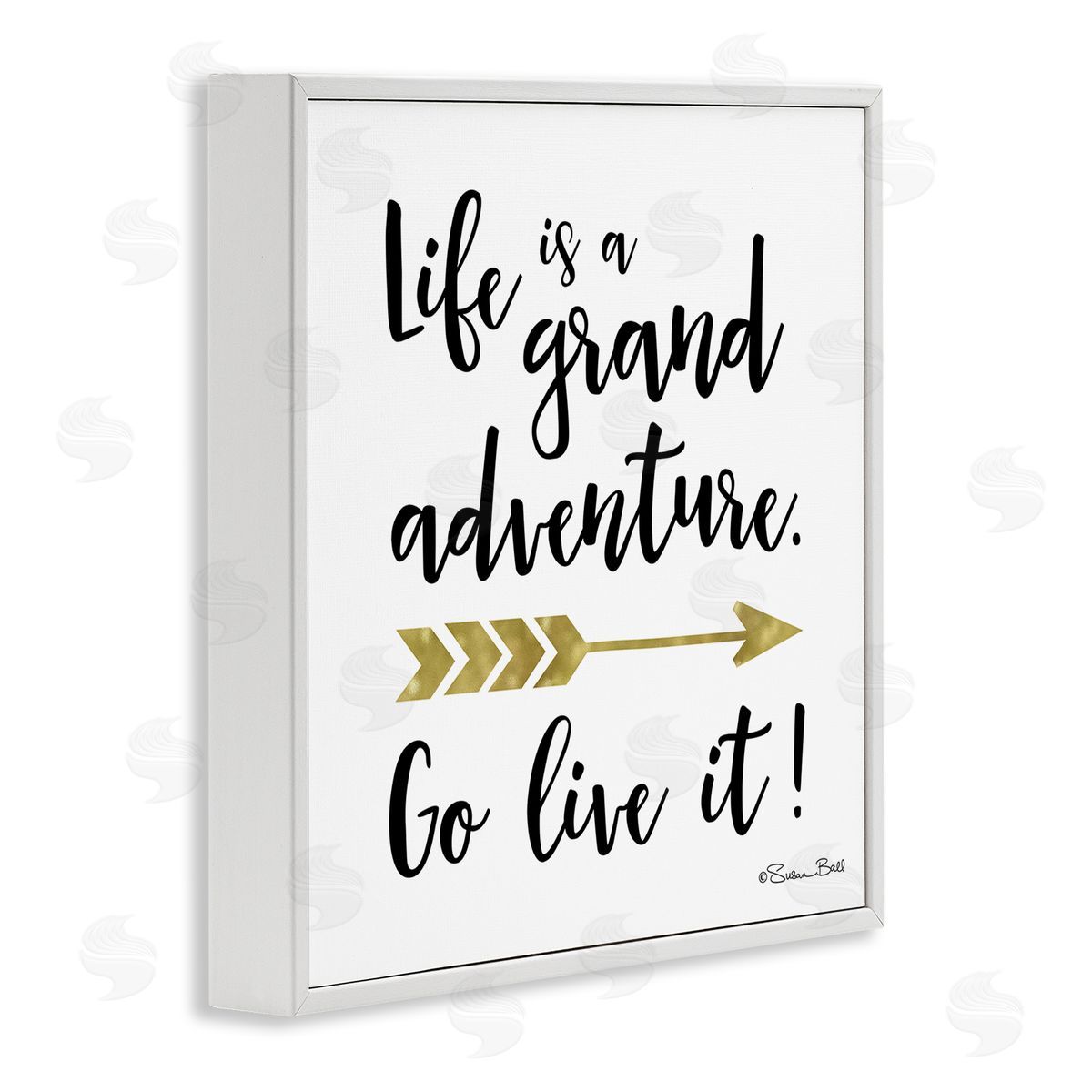Susan Ball Life is a Grand Adventure Boho Inspirational Sign White Framed Glicee Wall Art Print