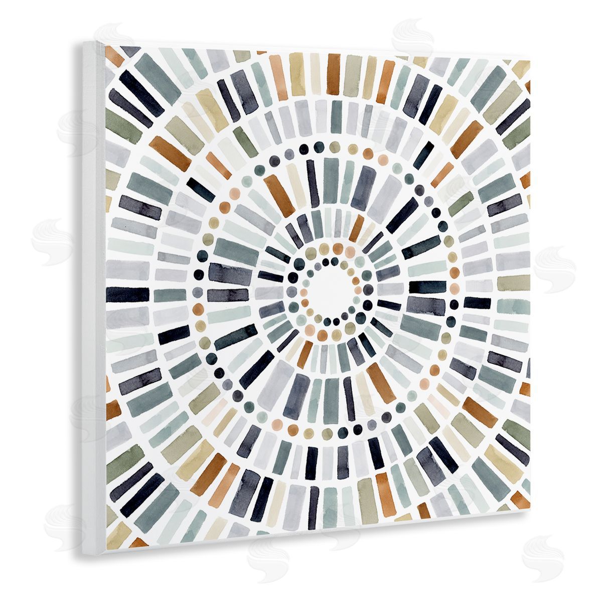 Abstract Rustic Mosaic Circle Wood Plaque Wall Art, Home Decor by Victoria Barnes