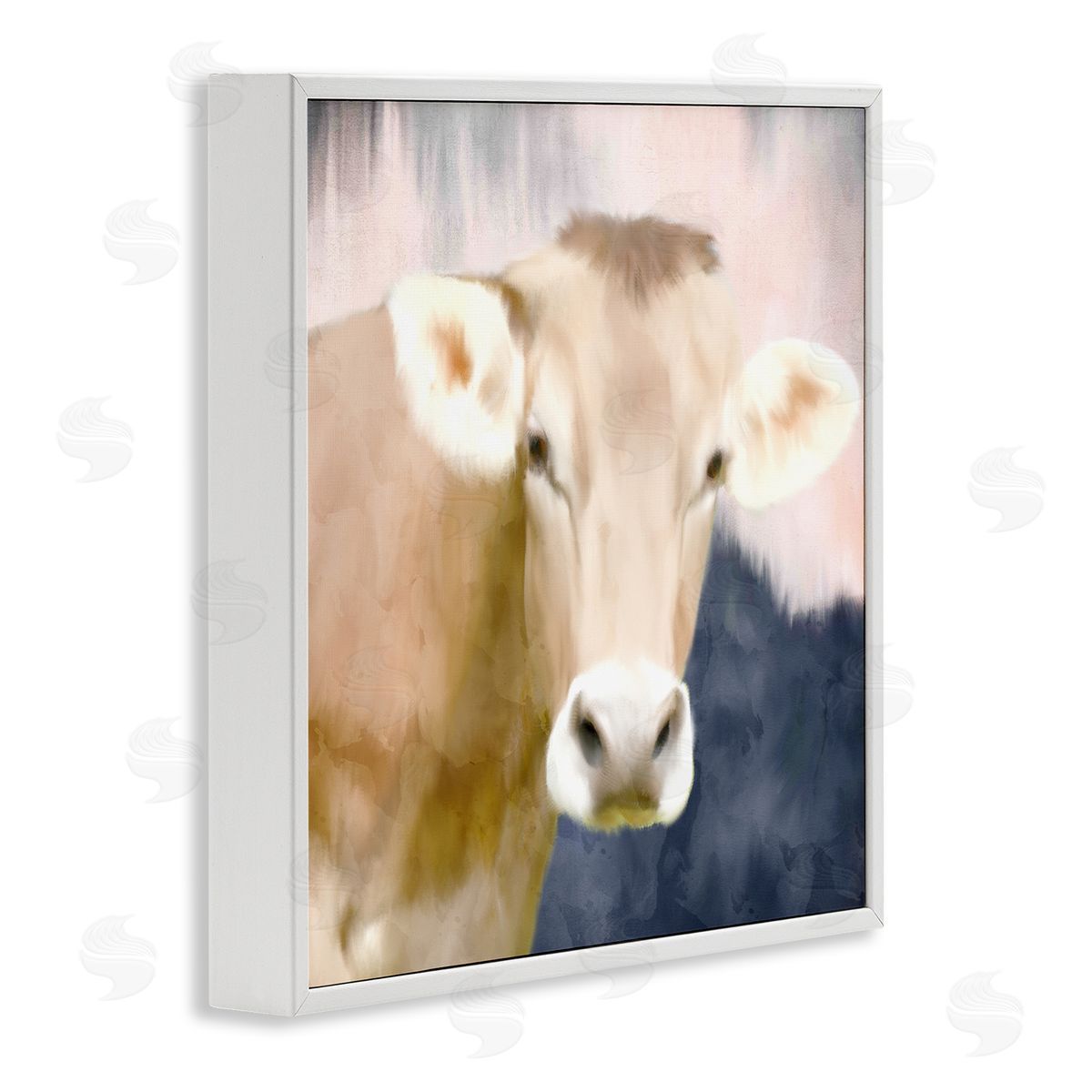 Kim Allen Country Cow Cattle Closeup Painterly Landscape  White Framed Glicee Wall Art Print