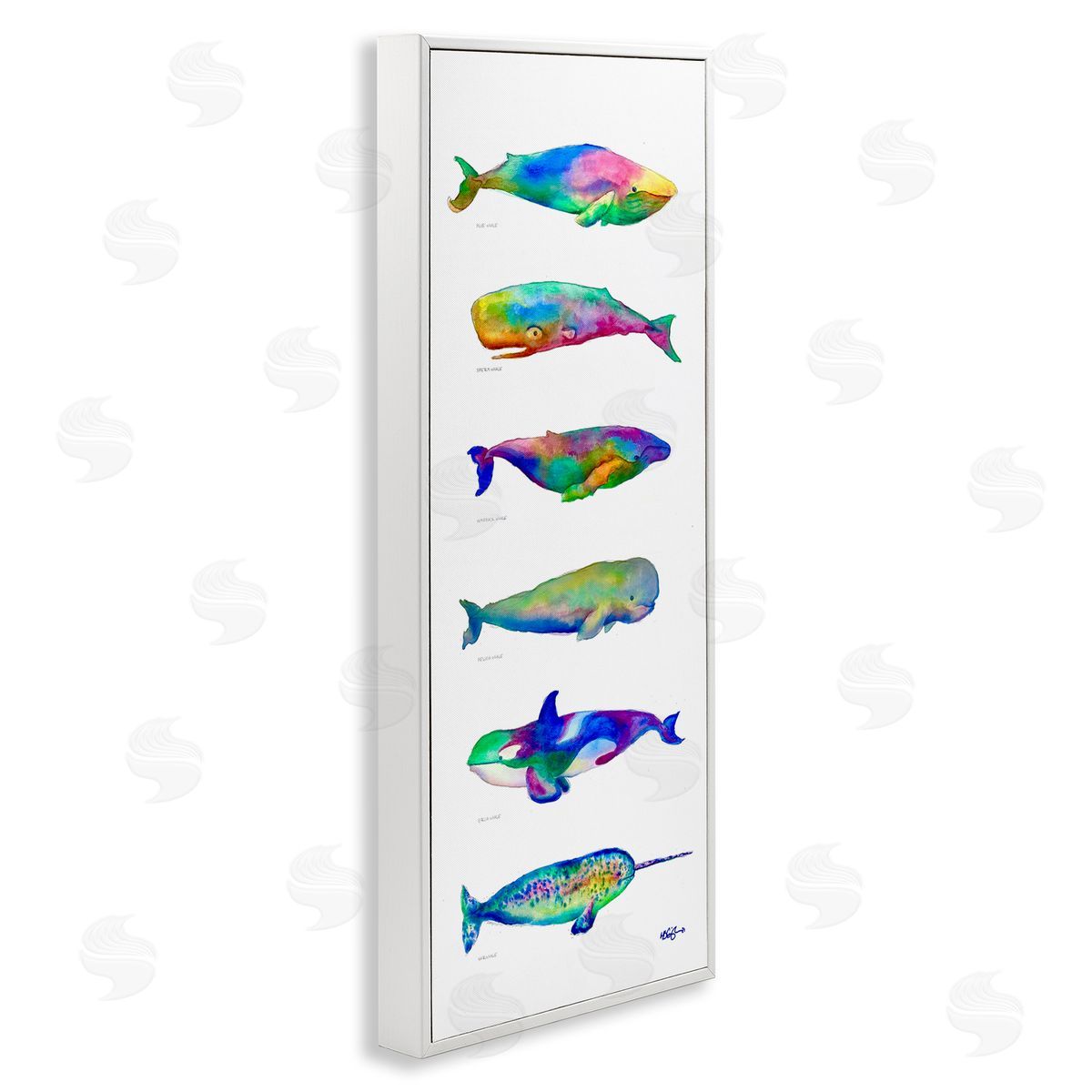 MB Cunningham Bold Kaleidoscopic Whale Narwhal Types Sea Life Chart