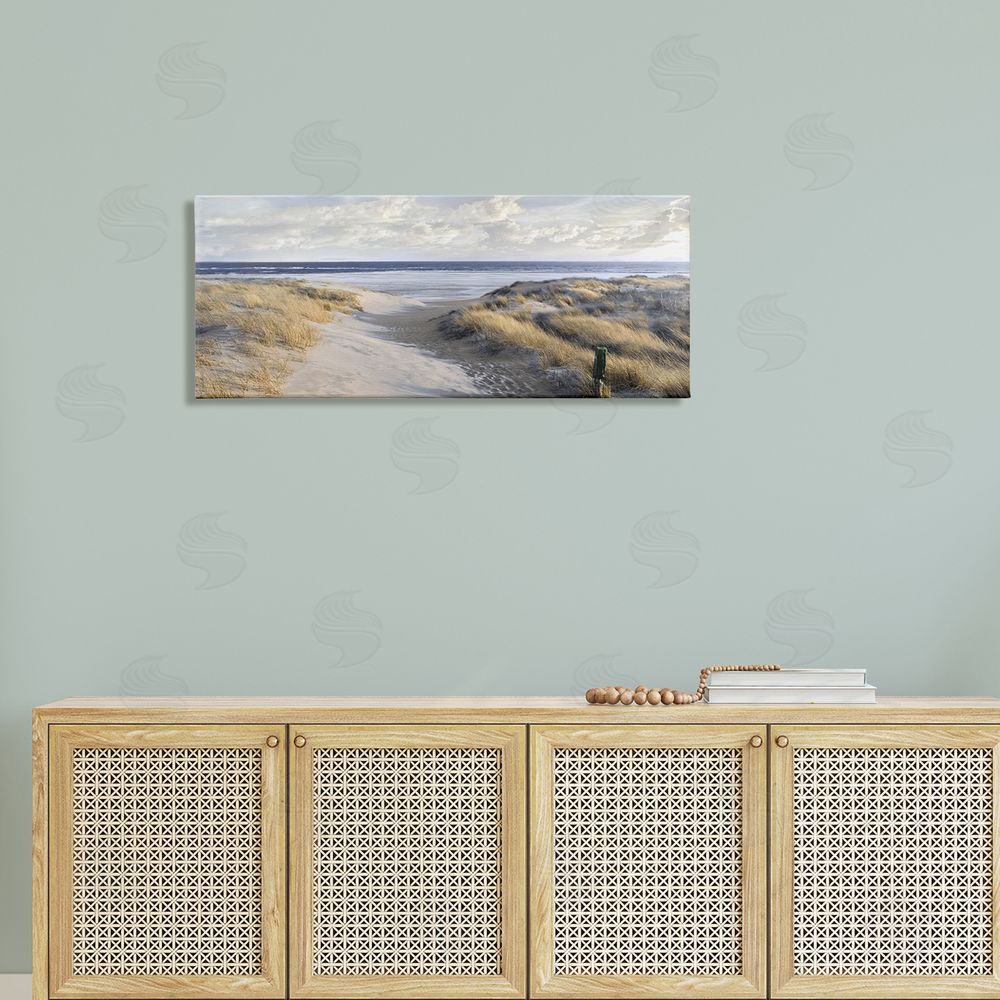 Mike Calascibetta Panoramic Beach Coastline Sand Dunes Fluffy Clouds