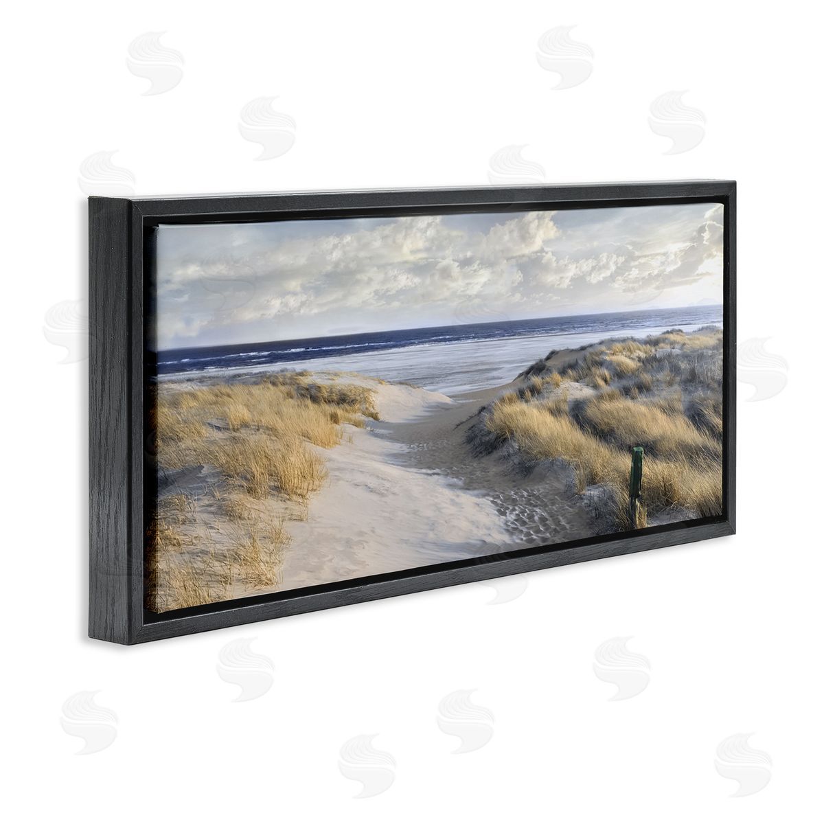 Mike Calascibetta Panoramic Beach Coastline Sand Dunes Fluffy Clouds