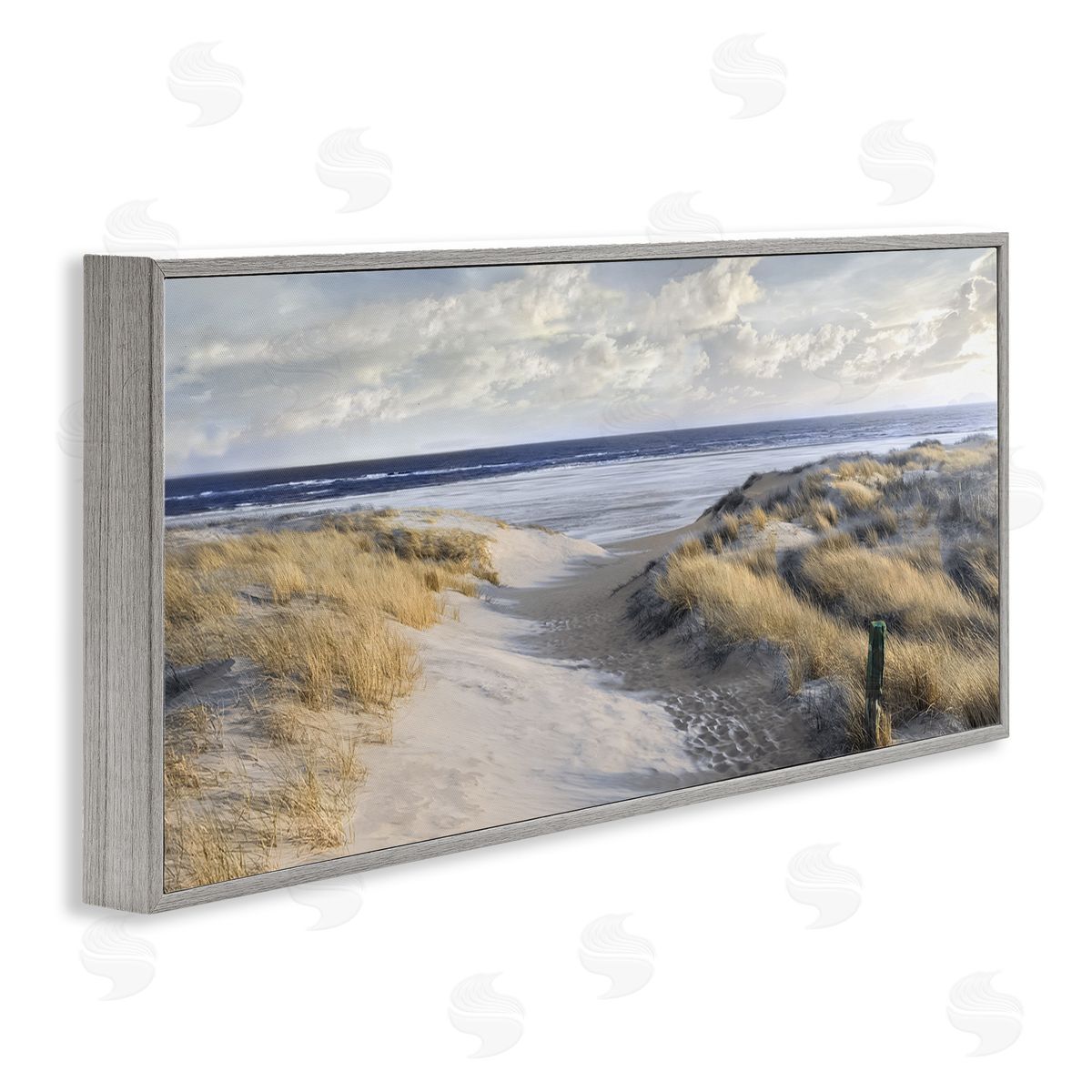Mike Calascibetta Panoramic Beach Coastline Sand Dunes Fluffy Clouds