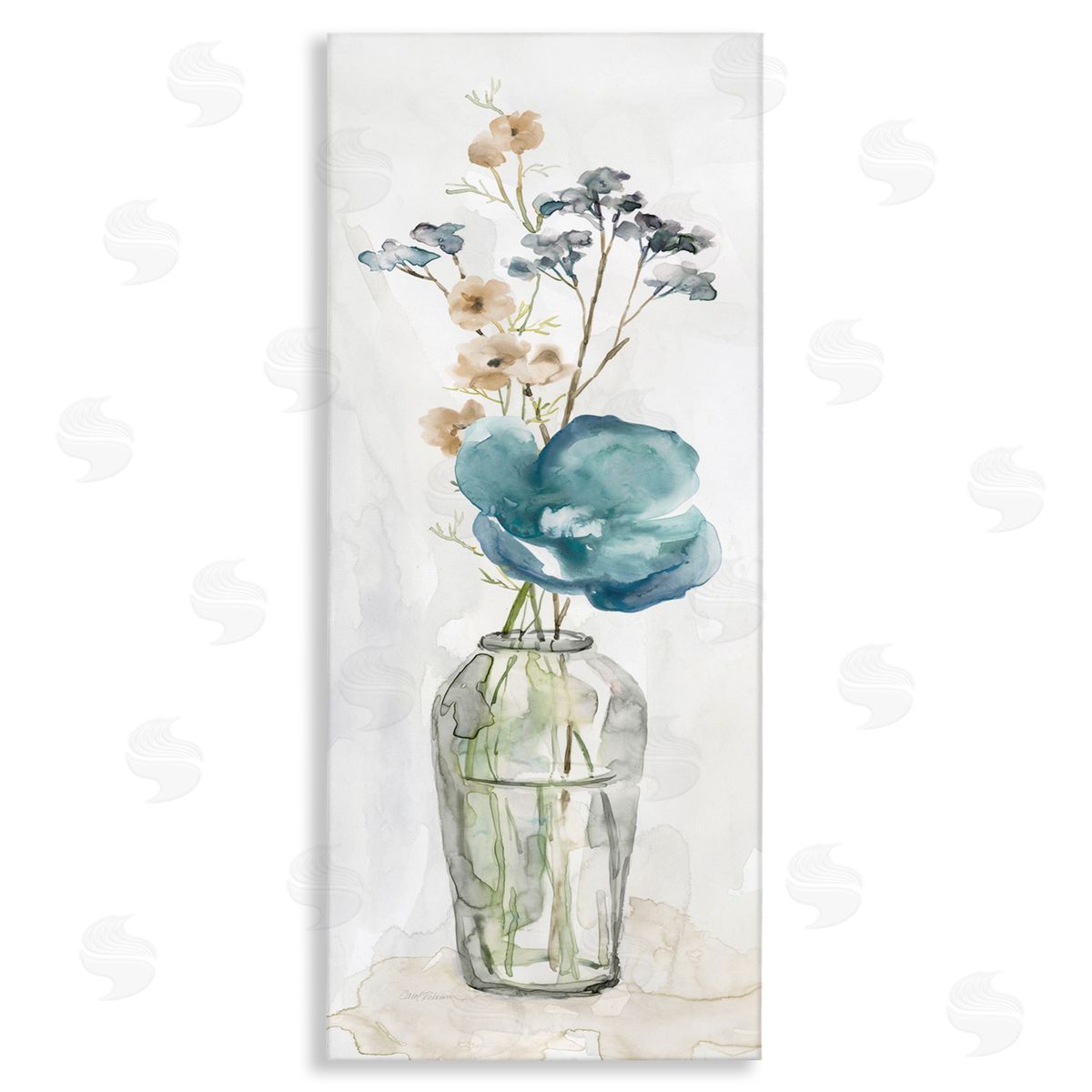 Carol Robinson Delicate Watercolor Ikebana Flower Blossoms Arrangement