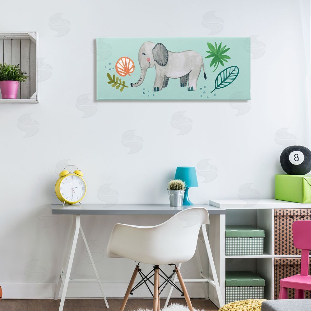 Heather Strianese Cute Whimsical Elephant Plant Botanical Illustration