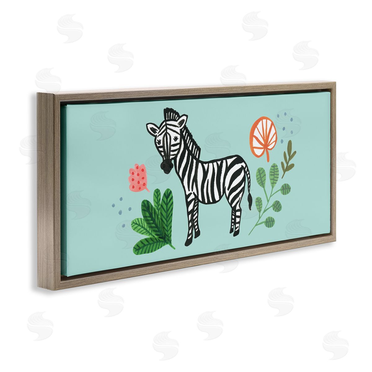 Heather Strianese Whimsical Zebra Botanical Plant Border Design