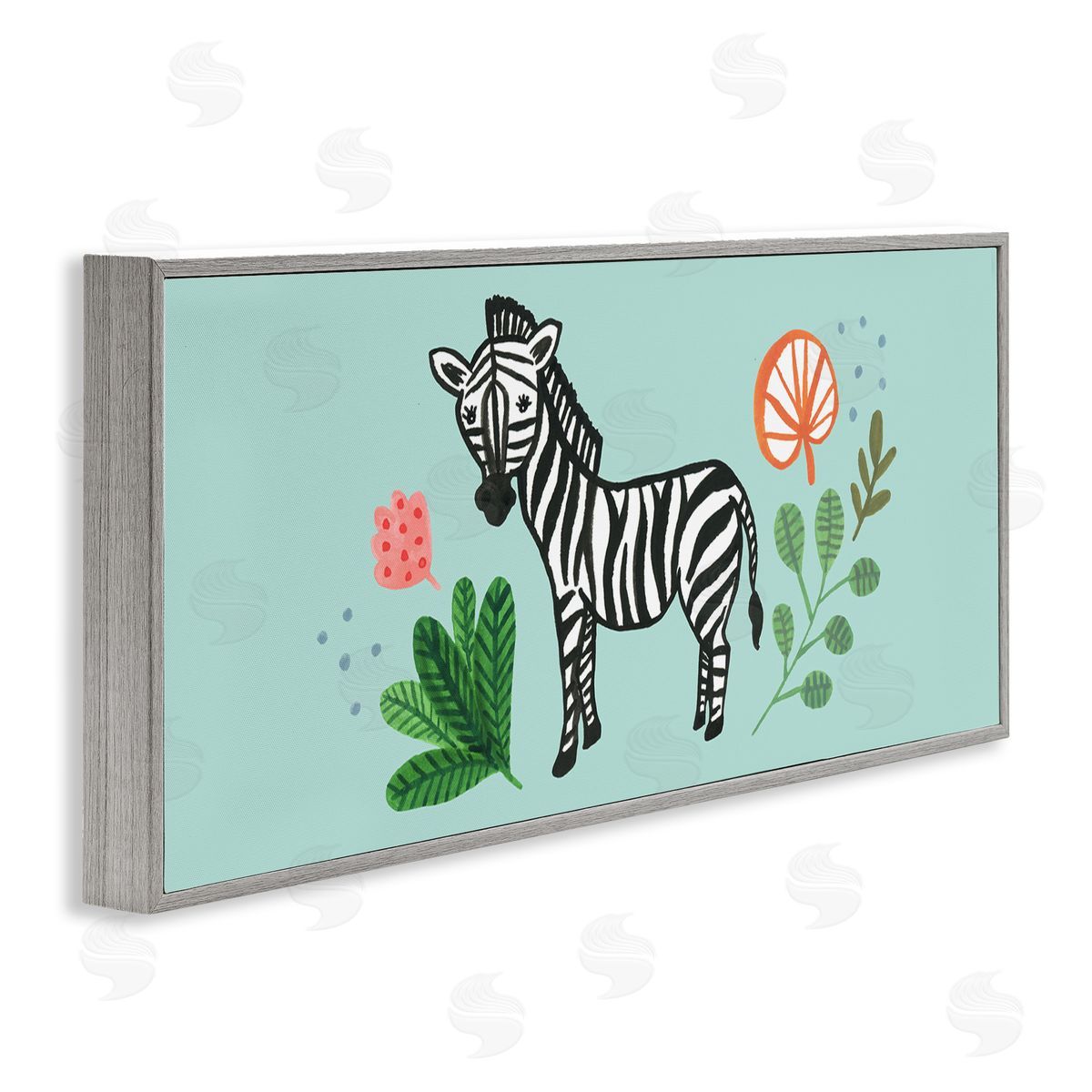 Heather Strianese Whimsical Zebra Botanical Plant Border Design