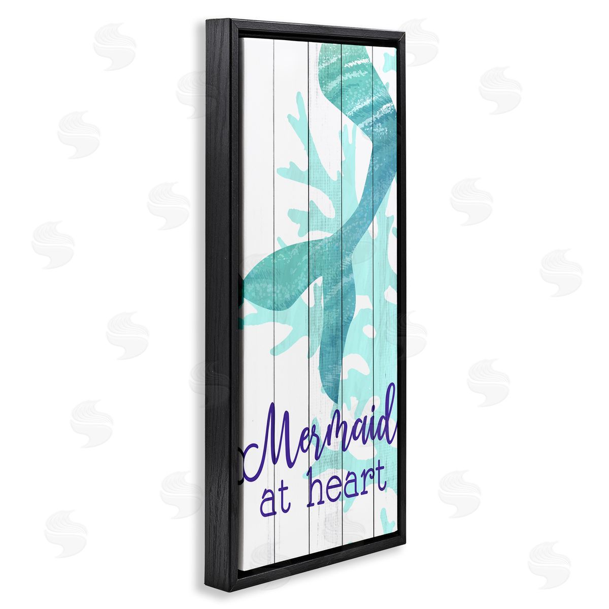 Kim Allen Mermaid At Heart Saying Calligraphy Turquoise Tail