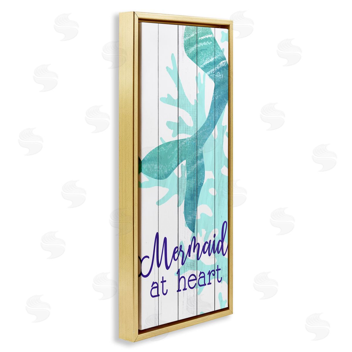 Kim Allen Mermaid At Heart Saying Calligraphy Turquoise Tail