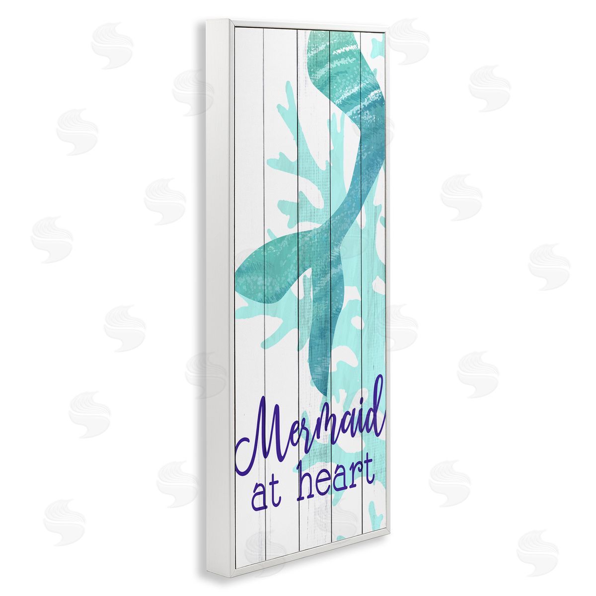 Kim Allen Mermaid At Heart Saying Calligraphy Turquoise Tail