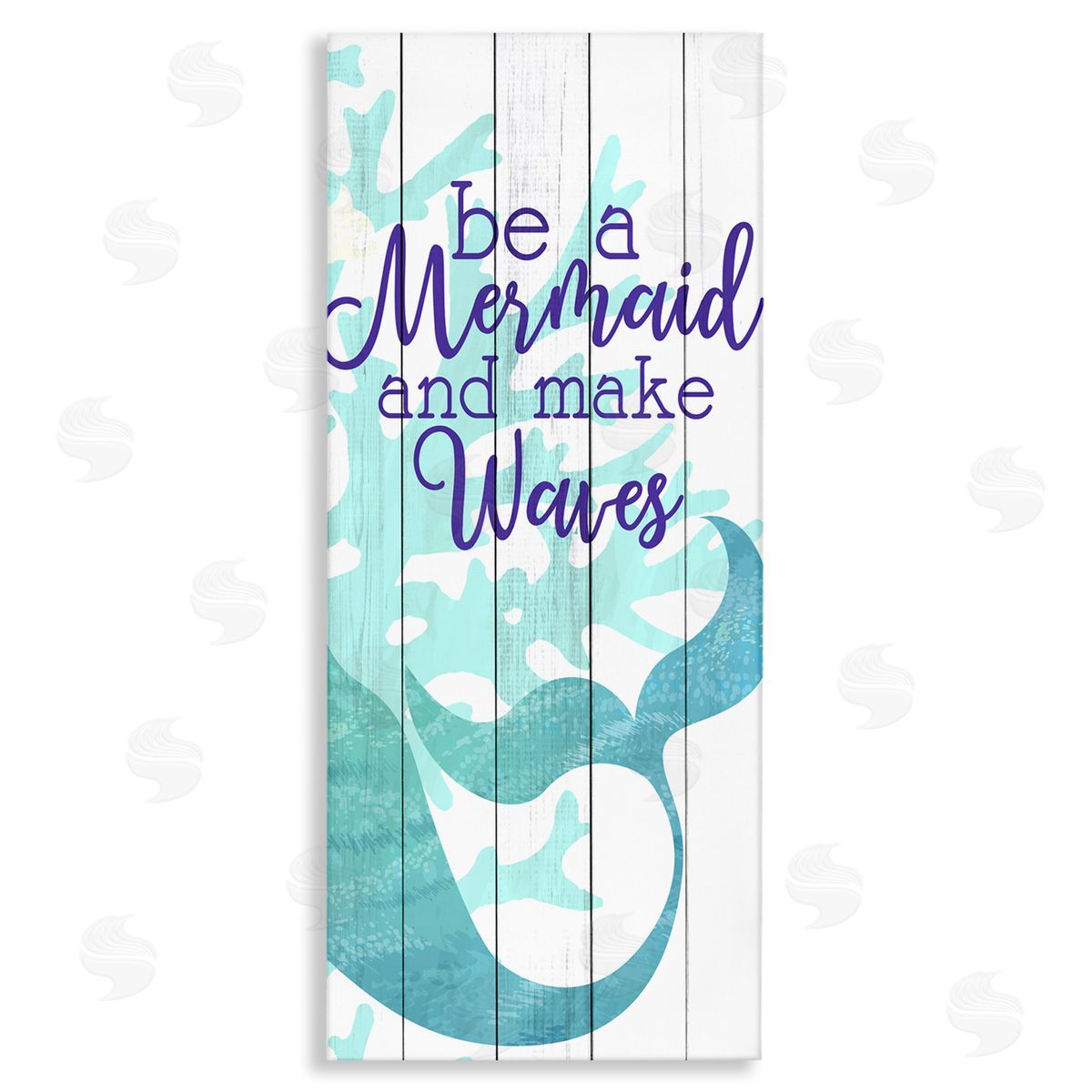 Kim Allen Make Waves Mermaid Saying Calligraphy Turquoise Tail