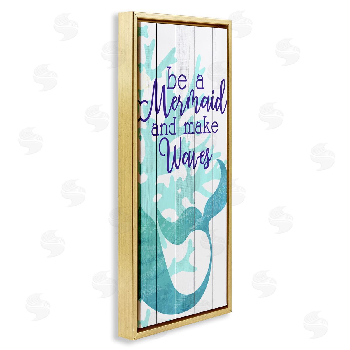 Kim Allen Make Waves Mermaid Saying Calligraphy Turquoise Tail