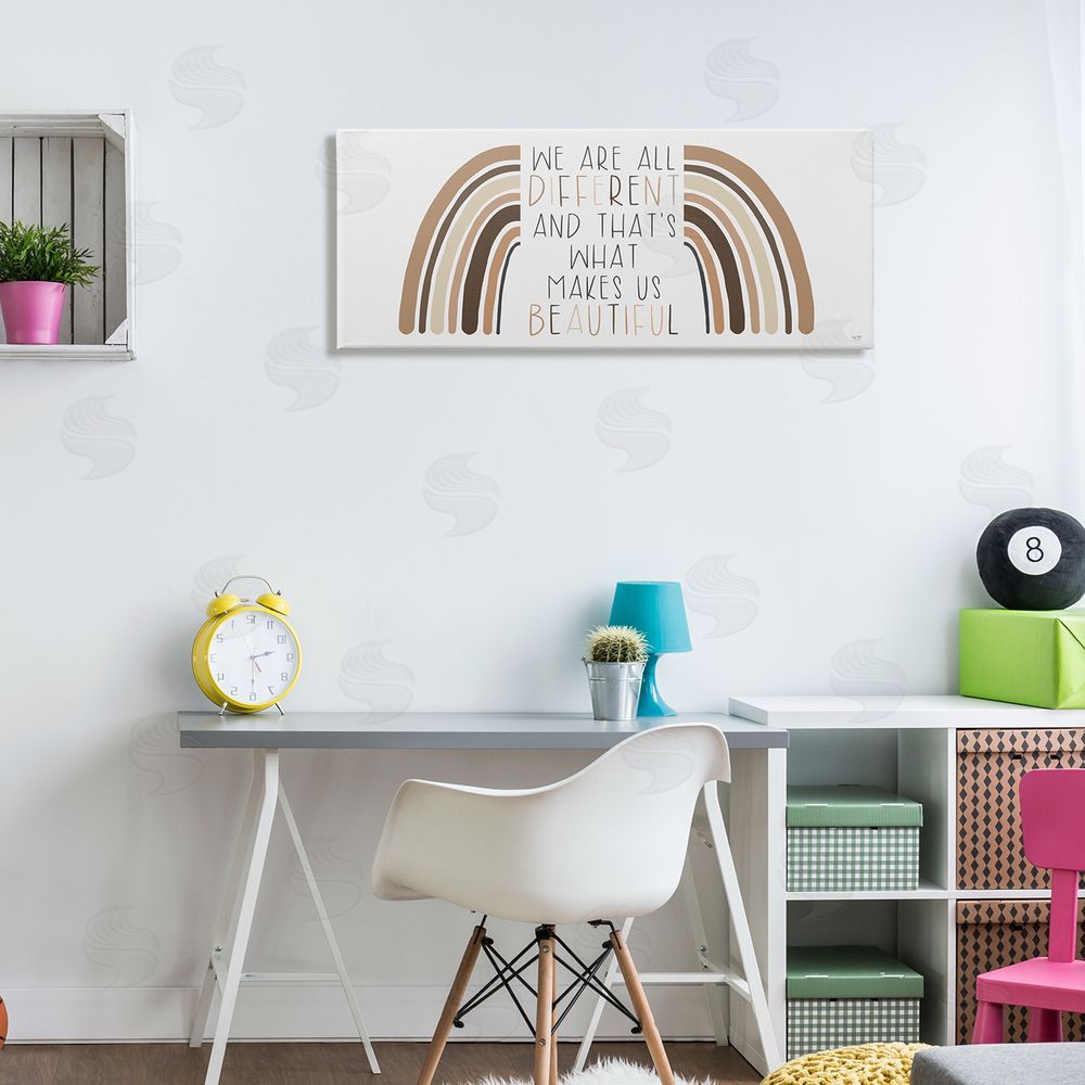 Lux + Me Designs Diffe_siderent Is Beautiful Motivational Quote Neutral Tone Rainbow
