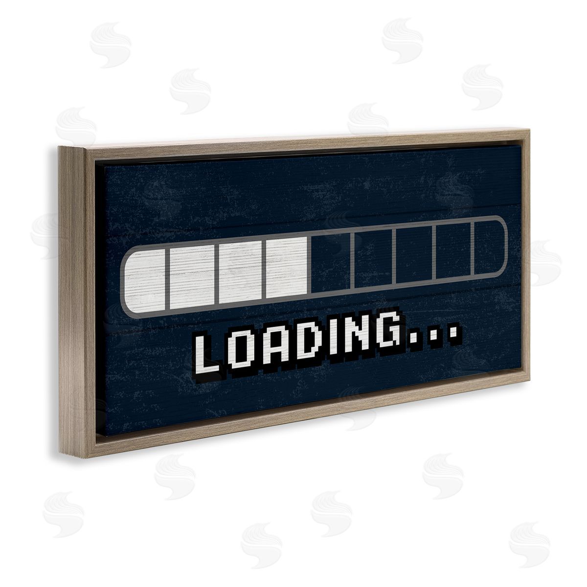 Stupell Studio Video Game Loading Symbol Vintage Pixel Text