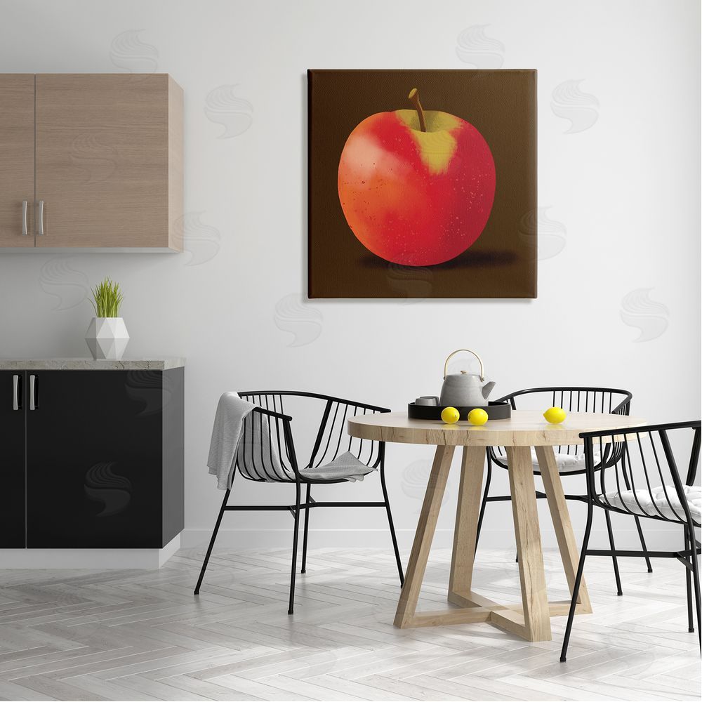 Sally Springer Griffith Lush Red Apple Detailed Portrait Design Canvas Wall Art in Room